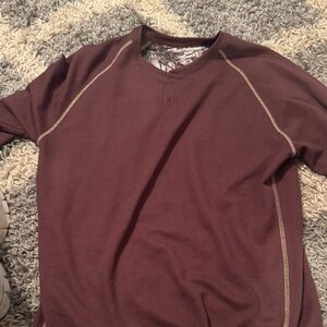 Realtree Maroon Long Sleeve Henley Shirt